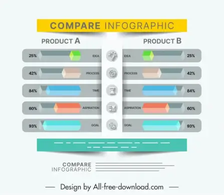 compare infographic template  3d cubes shapes