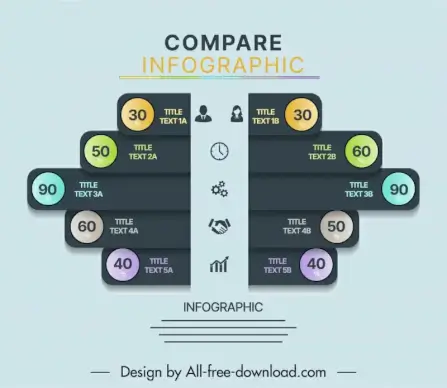 compare infographic template elegant flat dark modern 