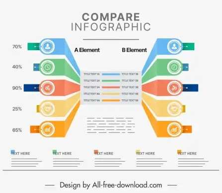compare infographic template symmetric 3d