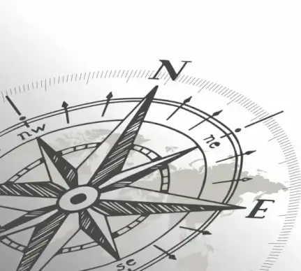 compass background closeup handdrawn sketch