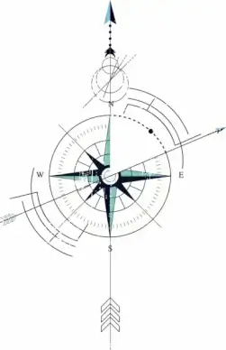 compass background flat circles arrows sketch