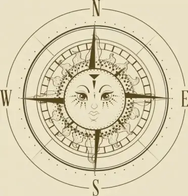 compass background flat retro design