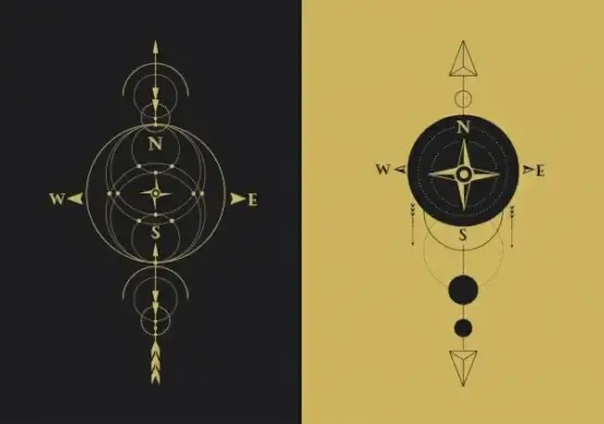 compass background templates flat circles arrows ornament