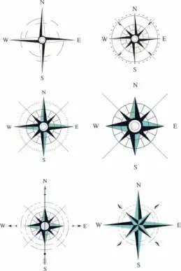 compass templates classical flat design