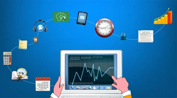 computing vector illustration with user interface icons