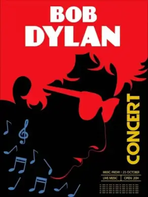 concert banner male singer silhouette music notes decor