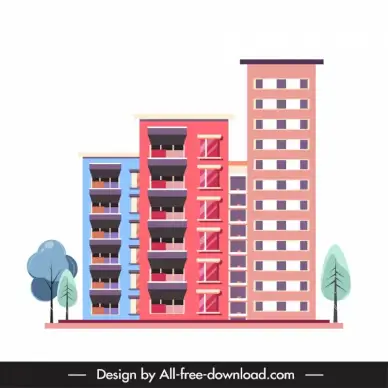 condominium apartment template flat front view sketch