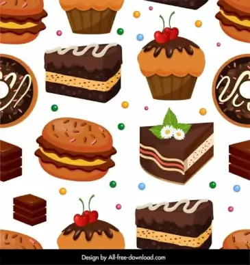 confectionery pattern colorful 3d cakes chocolates decor