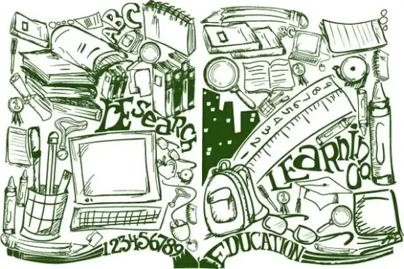 consisting of books stationery vector