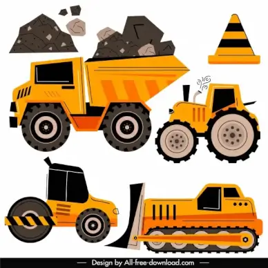 construction work design elements flat classic design