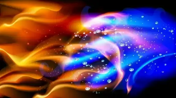 contrast background water fire icons ornament