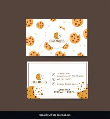 cookie business card template flat broken cake pieces