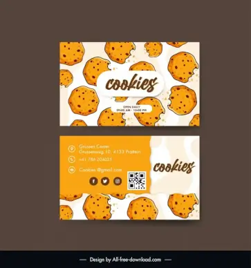 cookie business card template flat classical handdrawn