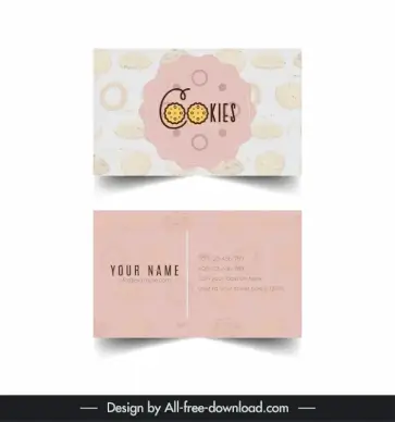 cookies business card template blurred classic stylized