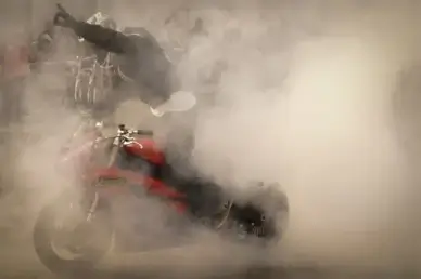 cool motorcycle burnout