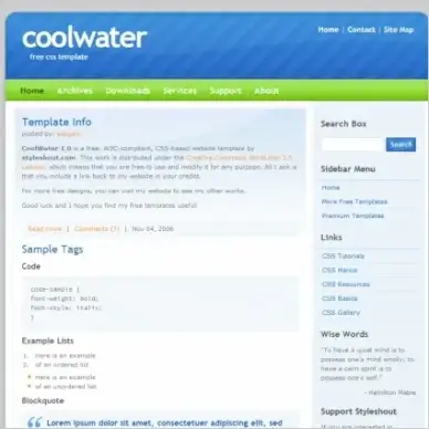 CoolWater 1.0 Template