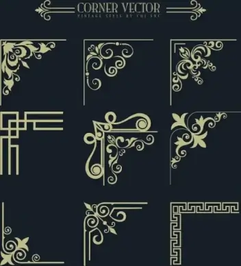 corner design elements classical vintage design