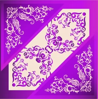 corners design elements violet classical curves decor