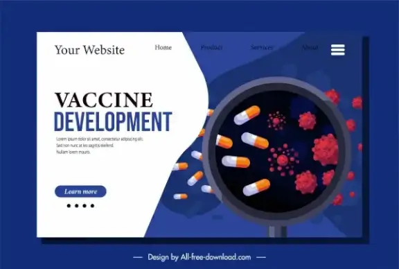 corona epidemic website banner capsules viruses sketch