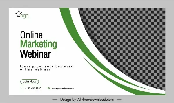 corporate advertising banner template elegant contrast checkered decor