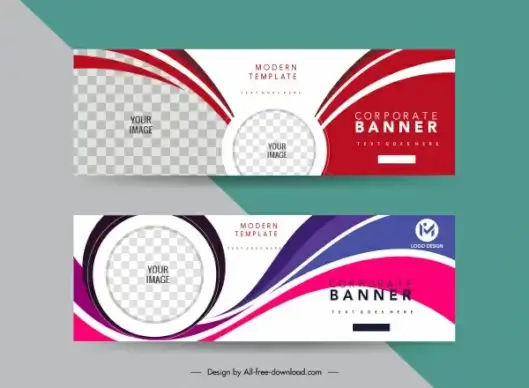 corporate banner templates elegant dynamic curves checkered decor