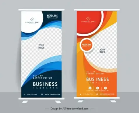 corporate banner templates roll up design checkered elegance