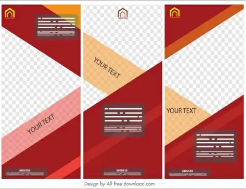 corporate banners modern cross checkered decor vertical design