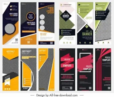 corporate banners templates modern design vertical shape
