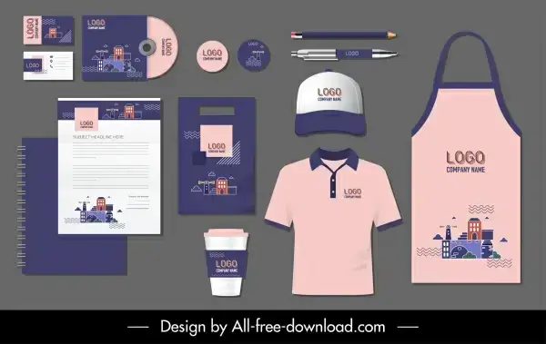 corporate branding identity sets landscape decor classic design