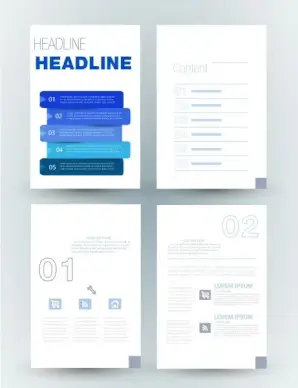 corporate brochure design with layouts illustration