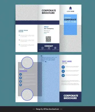 corporate brochure template checkered geometry layout