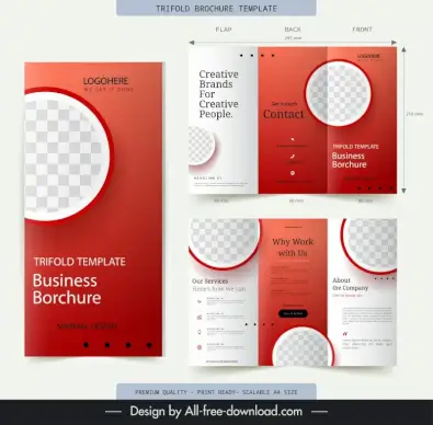 corporate brochure template elegant checkered circles decor