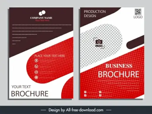corporate brochure templates contrast flat checkered shapes