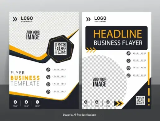 corporate flyer cover templates modern elegant checkered decor