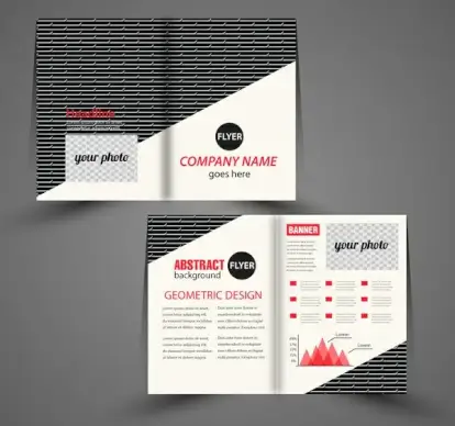 corporate flyer design with black and white background
