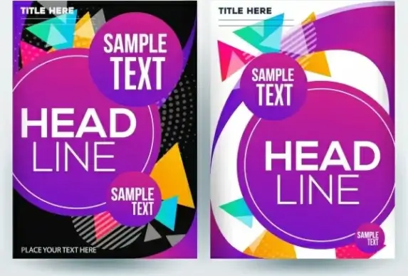 corporate flyer template colorful circles triangles decoration