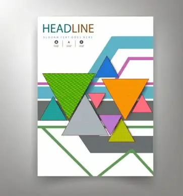 corporate flyer template colorful triangles decoration