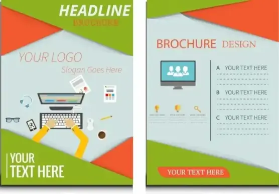 corporate flyer template computer theme modern colorful design