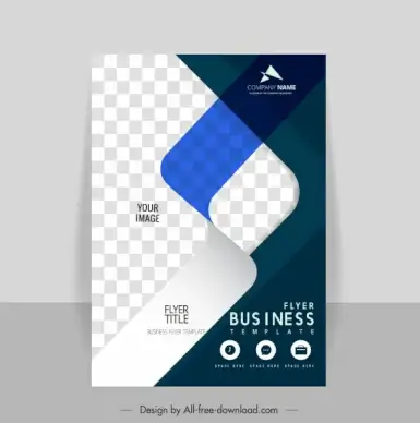 corporate flyer template elegant contrast checkered 3d effect