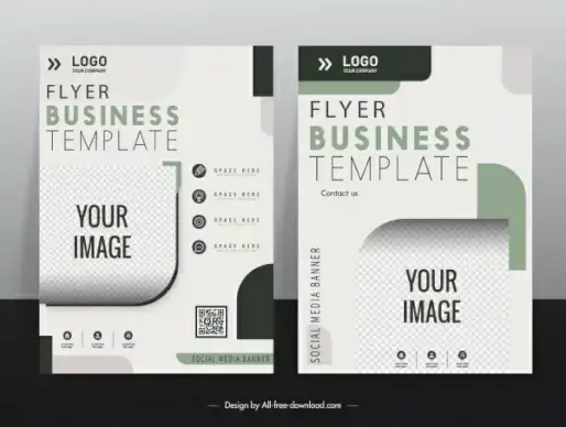 corporate flyer template elegant dark checkered decor