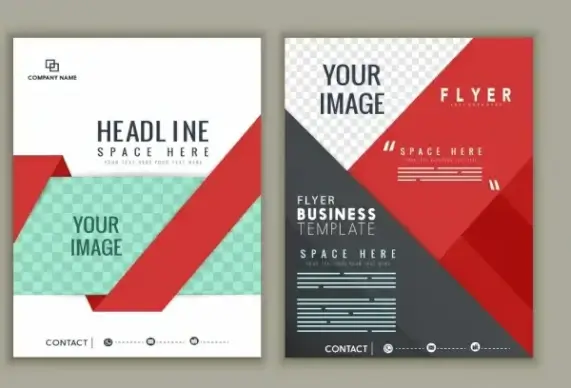 corporate flyer template modern checkered decor