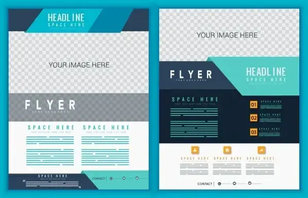corporate flyer template modern checkered design