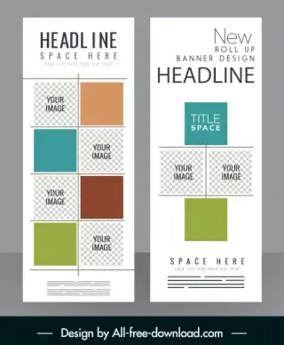 corporate flyer template modern checkered flat squares decor