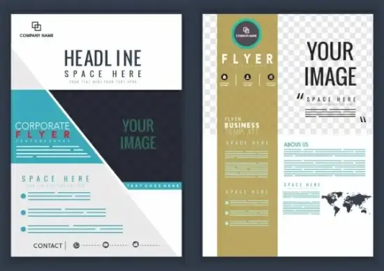 corporate flyer template modern design checkered decor