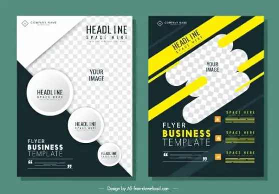 corporate flyer template modern dynamic contrast decor