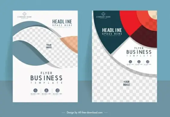 corporate flyer templates colorful modern elegant checkered design
