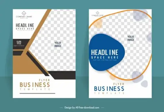 corporate flyer templates elegant bright checkered decor