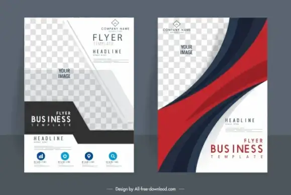 corporate flyer templates elegant modern checkered decor