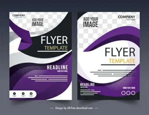 corporate flyer templates elegant violet dynamic decor