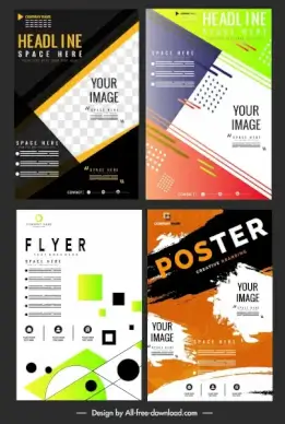 corporate flyer templates modern abstract colorful decor
